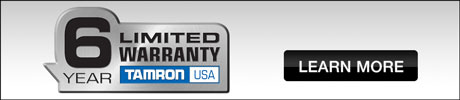 6 year Limited Warranty on Tamron Lenses