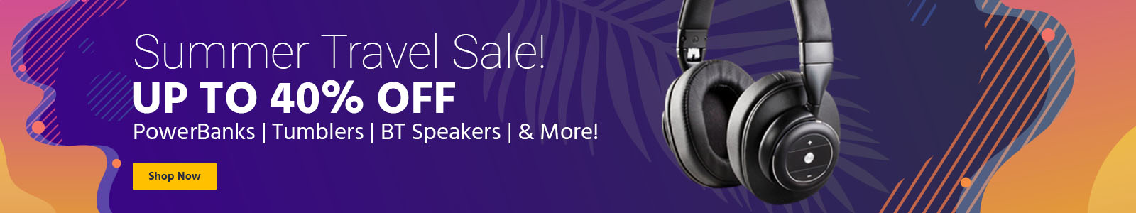 Summer Travel Sale! up to 40% off, powerbanks, tumblers. bt speakers, and more