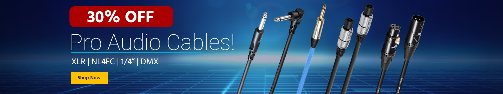 30% off pro audio cable sale