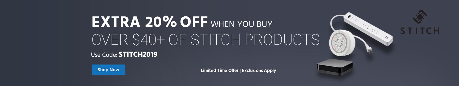 Extra 20% off when you buy $40 plus of stitch products