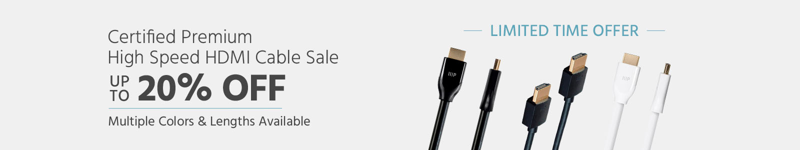 Monoprice Certified Premium High Speed HDMI Cable Sale, Up To 20% Off, Multiple Colors & Lengths Available. Limited Time Offer