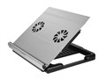 Adjustable Aluminum Laptop Riser Cooling Stand w/ Built-In 70mm Fan - Black