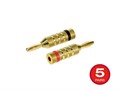 5 PAIRS Of High-Quality Copper Speaker Banana Plugs - Closed Screw Type 
