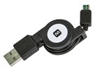 USB 2.0 Retractable Cable - A Male to Micro B Male - 2.5 Ft