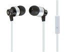 Hi-Fi Reflective Sound Technology Earphones w/ Microphone-White/Silver