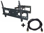 Adjustable Tilting/Swiveling TV Wall Mount Bracket for LCD LED Plasma w/ 10ft HDMI® Cable (Max 132 lbs, 37~63 inch) - NO LOGO