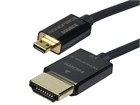 Ultra Slim 6ft 36AWG High Speed w/ Ethernet Micro-HDMI (Type D) to HDMI (Type A) w/Redmere Cable - Black