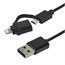 Apple MFi Certified USB to Micro USB+Lightning Charge & Sync Cable, 3ft Black Apple MFi Certified USB to Micro USB+Lightning Charge & Sync Cable, 3ft Black