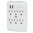 6 Outlet Power Surge Protector Wall Tap w/ 2 USB Ports 2.4A - 540 Joules 6 Outlet Power Surge Protector Wall Tap w/ 2 USB Ports 2.4A - 540 Joules