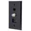 Recessed HDMI Wall Plate, with 1* HDMI F/F Adapter, 1*RJ45 Cat5e Coupler & 1* F Connector, Gold Plated BLACK Recessed HDMI Wall Plate, with 1* HDMI F/F Adapter, 1*RJ45 Cat5e Coupler & 1* F Connector, Gold Plated BLACK