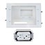 Recessed Low Voltage Mid-Size Plate with Duplex Surge Suppressor, White Recessed Low Voltage Mid-Size Plate with Duplex Surge Suppressor, White