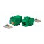 Cat5e RJ-45 Toolless 90-Degree Basic Keystone, Green Cat5e RJ-45 Toolless 90-Degree Basic Keystone, Green