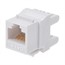 Cat6 RJ-45 180-Degree Punch Down Keystone Jack Short Body 28mm, White Cat6 RJ-45 180-Degree Punch Down Keystone Jack Short Body 28mm, White