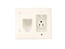 Recessed Low Voltage Cable Wall Plate w/ Recessed Power - White Recessed Low Voltage Cable Wall Plate w/ Recessed Power - White