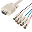 VGA HD15 Male to 5x BNC Female Adapter Cable - 1ft VGA HD15 Male to 5x BNC Female Adapter Cable - 1ft