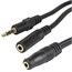 Audio cable for iPad® & smartphones (TRRS male to 1/8" TS female input & 1/8" TRS female output) - 1 Foot Audio cable for iPad® & smartphones (TRRS male to 1/8" TS female input & 1/8" TRS female output) - 1 Foot