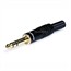 6.3mm (1/4 inch) Stereo Plug, Black Shell, Gold Plated OD:7.5MM 6.3mm (1/4 inch) Stereo Plug, Black Shell, Gold Plated OD:7.5MM
