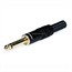 6.3mm (1/4 inch) Mono Plug, Black Shell, Gold Plated OD:7.5MM 6.3mm (1/4 inch) Mono Plug, Black Shell, Gold Plated OD:7.5MM