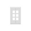 Wall Plate for Keystone, 6 Hole - White Wall Plate for Keystone, 6 Hole - White