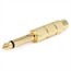 Metal 6.35mm (1/4 Inch) Mono Plug to 6.35mm (1/4 Inch) Stereo Jack Adapter - Gold Plated Metal 6.35mm (1/4 Inch) Mono Plug to 6.35mm (1/4 Inch) Stereo Jack Adapter - Gold Plated