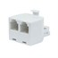 T Adapter 6P4C - 1M/2F - White T Adapter 6P4C - 1M/2F - White