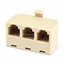 T Adapter 6P4C - 1M/3F T Adapter 6P4C - 1M/3F