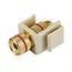 Keystone Jack - Banana Jack w/Red Ring (Screw Type) - Ivory Keystone Jack - Banana Jack w/Red Ring (Screw Type) - Ivory