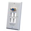 Wall Plate for Keystone, 4 Hole w/ Built In VGA Coupler (Gold Plated) Wall Plate for Keystone, 4 Hole w/ Built In VGA Coupler (Gold Plated)