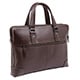 Image of 14-inch Genuine Leather Top-Loading Laptop Attache - Chocolate Brown(Limit 10 per Customer)
