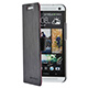 Leatherette Stand/Cover for HTC One - Black
