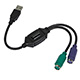 Image of PS/2 Keyboard/Mouse to USB Converter Adapter, Black