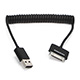 Image of 1ft to 3ft Coiled Charge and Sync Cable for all 30-pin iPad®, iPhone®, and iPod® - Black