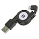 USB 2.0 Retractable Cable - A Male to Micro B Male Angled - 2.5 Ft