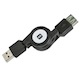 USB 2.0 Retractable Cable - A Male to A Female - 2.5 Ft