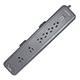 Image of 6 Outlet Desk Mountable Power Surge Protector w/ 2 Built-In USB Charger - 2100 Joules - Plastic w/ 6ft Cord