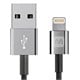 Image of 4.5ft MFi Certified Lightning™ to USB Charge/ Sync Cable for iPad®, iPhone®, and iPod® (Zn-Alloy Metal Housing) - Black