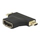 Universal HDMI Adaptor (Shell Gold-Plated) HDMI Type A/Female to HDMI Type C/Male & Type D/Male