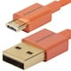 Premium USB to Micro USB Charge & Sync Cable 0.5ft - Orange