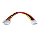 Molex (5.25 Male) / Molex(5.25 Female) and (3.5 Female) Power Splitter Cable - 8in