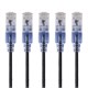 5-Pack, SlimRun™ Cat6A Ethernet Network Patch Cable, 10ft Black