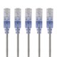 5-Pack, SlimRun™ Cat6A Ethernet Network Patch Cable, 10ft Gray