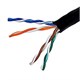 1000ft Cat5e Bulk Bare Copper Ethernet Cable UTP 24AWG Solid CMR ETL - Black