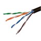 1000FT Cat5e Bulk Bare Copper Ethernet Cable, UTP, Solid, Riser Rated (CMR), 24AWG, Black, Generic