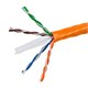 1000FT Cat6 Bulk Bare Copper Ethernet Cable, UTP, Solid, Riser Rated (CMR), 23AWG, Orange, Generic