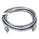 Product Image for USB 2.0 A Male to B Male 28/24AWG Cable - 15FT (CLEAR/SILVER)