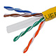 Product image for 1000FT Cat 6 Bulk Bare Copper Ethernet Network Cable UTP, Stranded, In-Wall Rated, 550MHz, 24AWG - Yellow