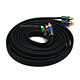 12ft 18AWG CL2 Premium 3-RCA Component Video Coaxial Cable (RG-6/U) - Black