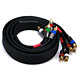 6ft 18AWG CL2 Premium 5-RCA Component Video/Audio Coaxial Cable (RG-6/U) - Black
