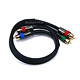 1.5ft 18AWG CL2 Premium 3-RCA Component Video Coaxial Cable (RG-6/U) - Black
