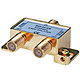 Product image for PREMIUM 2 way Coax Cable Splitter F type Screw - 5~2400 MHz (for Video VCR Cable TV antenna)